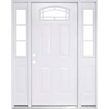 Photo 1 of **bundle 2 doors***72 in. x 80 in. Element Series Camber Top Primed White Steel Prehung Front Door w/ 16 in. 3 Lite Sidelites RH +

MMI doorway French door white 6/0x6/8x3/8” 4-9/16” primed 72 in. x 80 in. Both Active Primed Composite Glass 15 Lite Clear 