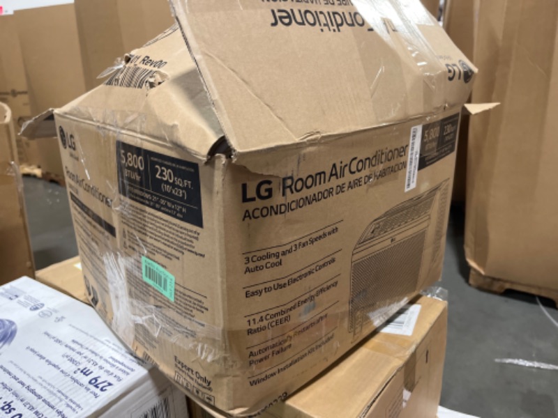 Photo 1 of LG 5800 BTU Window Air Conditioners [2023 New] Remote Control Ultra-Quite Compact-size Washable Filter Multi-Speed Fan Cools 260 Sq.Ft. Small Room AC Unit air conditioner Easy Install White LW6023R