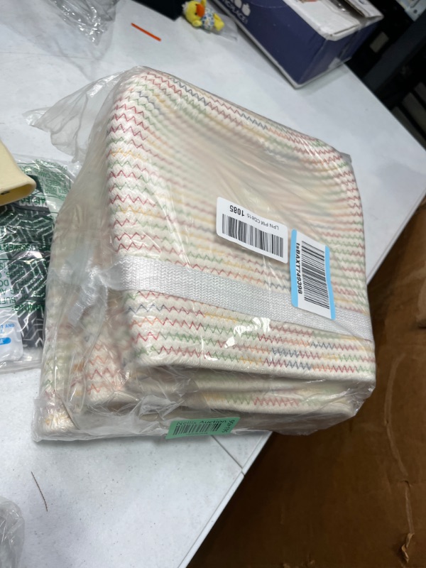 Photo 1 of Kriitools Cubes Storage Bins for Closet Storage,Skin-friendly Cube Shelf Woven Baskets Bins for Organizing, Rectangle Decorative Rope Basket for Nursery Basket Organizer, Rainbow set of 3