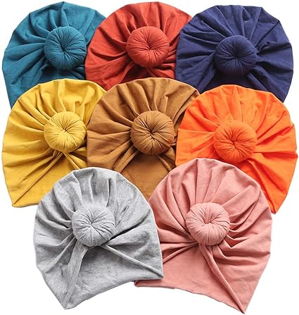 Photo 1 of Yili Maizi Baby Turban Newborn Girl Hospital Hat Cotton Toddler Big Hair Bow Infant Toddler Kid Headwrap One Size Style 01-6pack Imitation Cashmere Bow Cap