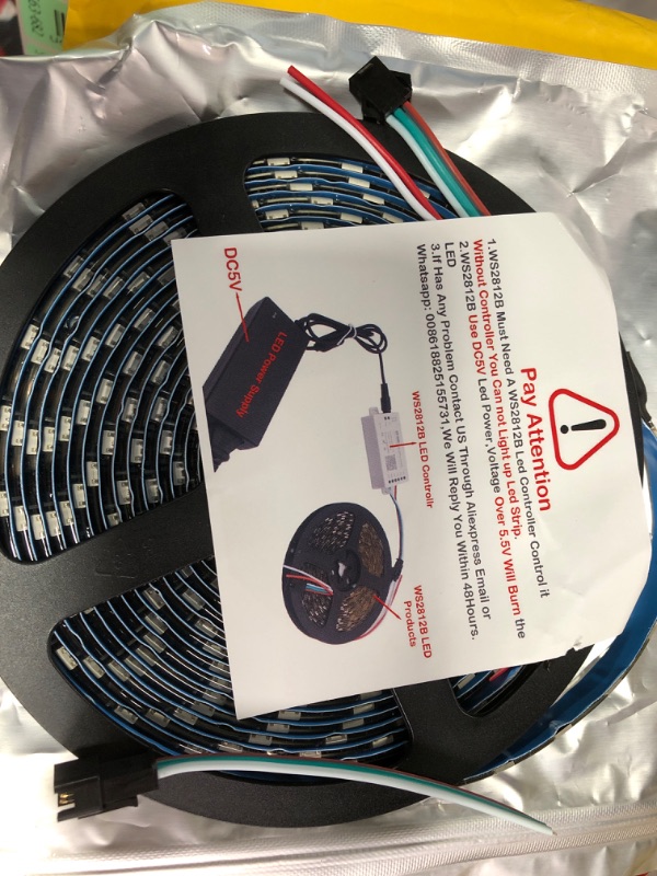 Photo 1 of LOAMLIN WS2812B Individually Addressable RGB LED Strip 16.4FT 5050SMD Smart Flexible Dream Full Color 60Pixels/m Black PCB Light IP65 Waterproof DC5V (Black PCB, 16.4FT 300LEDs IP65) Black Pcb 16.4FT 300LEDs IP65