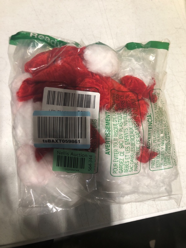 Photo 1 of 8 Pieces Christmas Santa Hat Red and White Plush Christmas Hat for Adults Kids