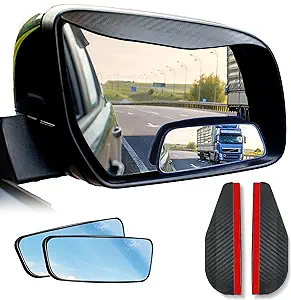 Photo 1 of EcoNour Blind Spot Car Mirror (2 Pack) | Wide Angle Mirror for 3x Larger View | Universal Car Rear View Mirror with Rain Guard | Side Mirror Blind Spot with Adjustable Stick for Cars, SUVs, and Trucks