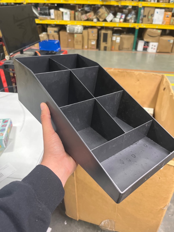 Photo 1 of Navaris Coffee Station Organizer - Coffee Bar Countertop Accessories Holder for Sugar, Creamer, Cups, Tea - Office Kitchen Caddy - 7 Compartments Plastic