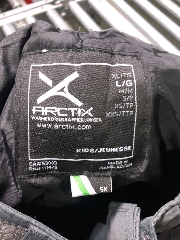 Photo 4 of Arctix Reinforced Insulated Snow Pants for Youths Large Regular Charcoal