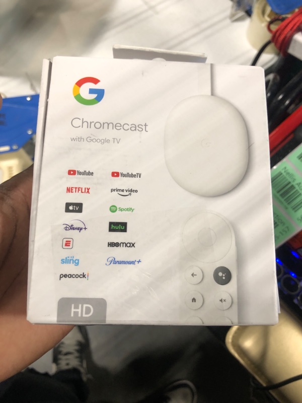 Photo 4 of Chromecast with Google TV (HD) - Streaming Stick Entertainment on Your TV with Voice Search - Watch Movies, Shows, and Live TV in 1080p HD - Snow