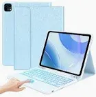 Photo 1 of Akkerds Compatible with iPad Air 5th Generation Case 10.9 Inch 2022/ iPad Air 4th Generation Case 2020 with Pencil Hoder, iPad Air 5/4 Case Slim Cover with Translucent Frosted Hard Back,Sky Blue