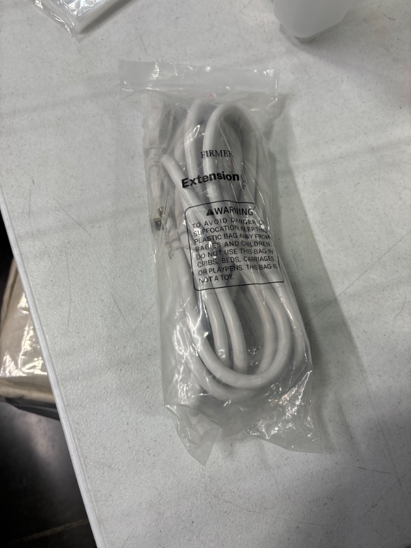 Photo 2 of FIRMERST 15 Feet 1875W Extension Cord Heavy Duty 14 AWG Low Profile 15A White 15 feet 1 Pack White