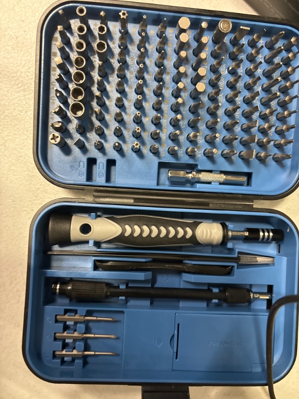 Photo 1 of RARTOP Precision Screwdriver Set 130 in 1 with 120 bits Repair Tool Kit Magnetic Screwdriver Kit with mini built-in box for Electronics iPhone Jewelers Game Console Navy Blue