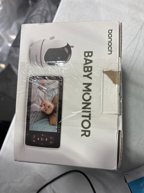 Photo 2 of bonoch Baby Monitor with 2 Cameras, 5" 720p HD Split-Screen Video Baby Monitor with Camera and Audio No WiFi, Night Vision, 22h Battery, 1000ft, 4X Zoom, 2-Way Audio, Lullaby, for Twins Elderly