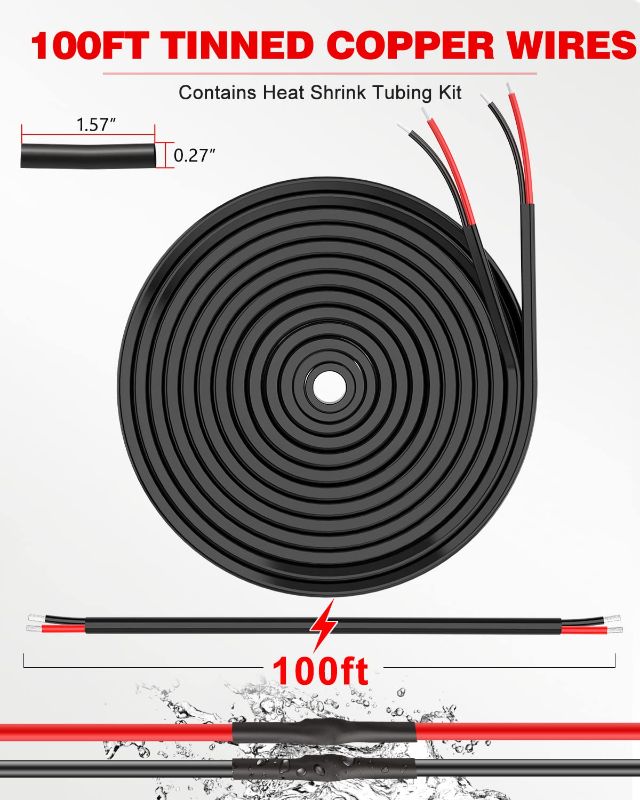 Photo 1 of 18 Gauge Wire 2 Conductor Electrical Wire, 18 AWG Wire Stranded PVC Cord, 12V Low Voltage/Tinned Copper/Flexible/18/2 Wire for Automotive Wire LED Strips Lamp Lighting Marine 100FT-30.48M 2C-18AWG 100FT