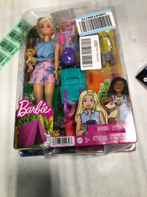 Photo 2 of Barbie It Takes Two Doll & Accessories, Malibu Camping Playset with Doll, Pet Puppy & 10+ Accessories Including Sleeping Bag