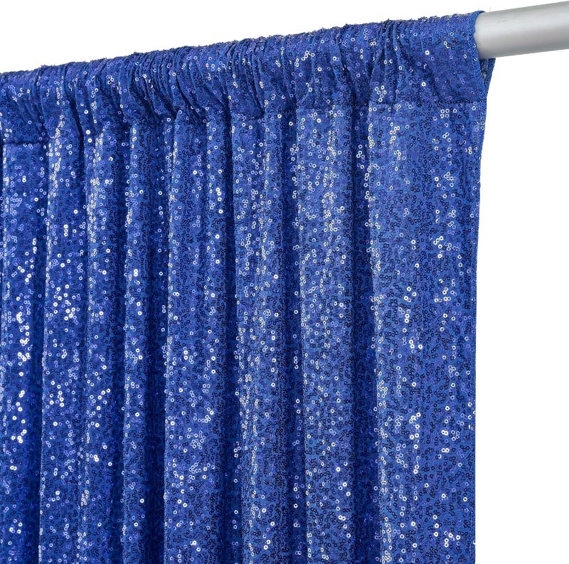 Photo 1 of 10x10 White Backdrop Curtain for Parties Wedding Wrinkle Free blue Photo Curtains Backdrop Drapes Fabric Decoration for Baby Shower 5ft x 10ft,2 Panels 5'(W) x 10'(H), 2 panels blue