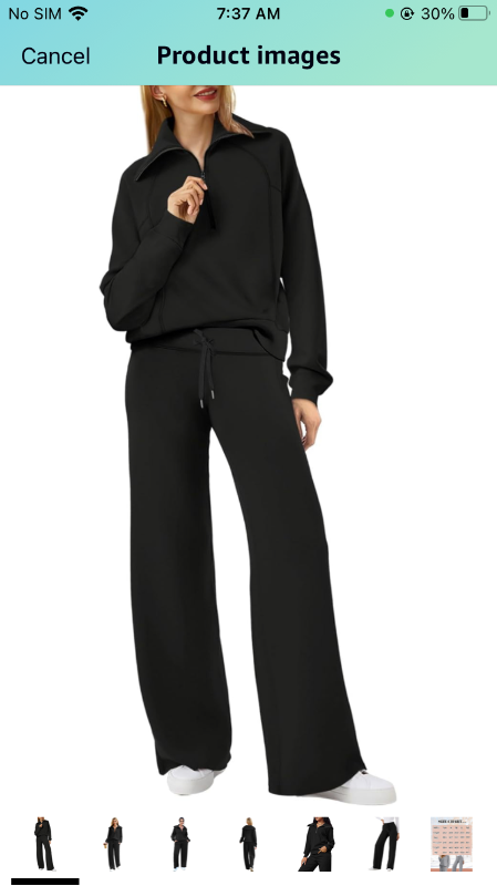 Photo 1 of L XIEERDUO Lounge Sets For Women 2024 Half Zip Sweatshirt And Wide Leg Sweatpant 2 Piece Outfits Sweatsuit Tracksuit