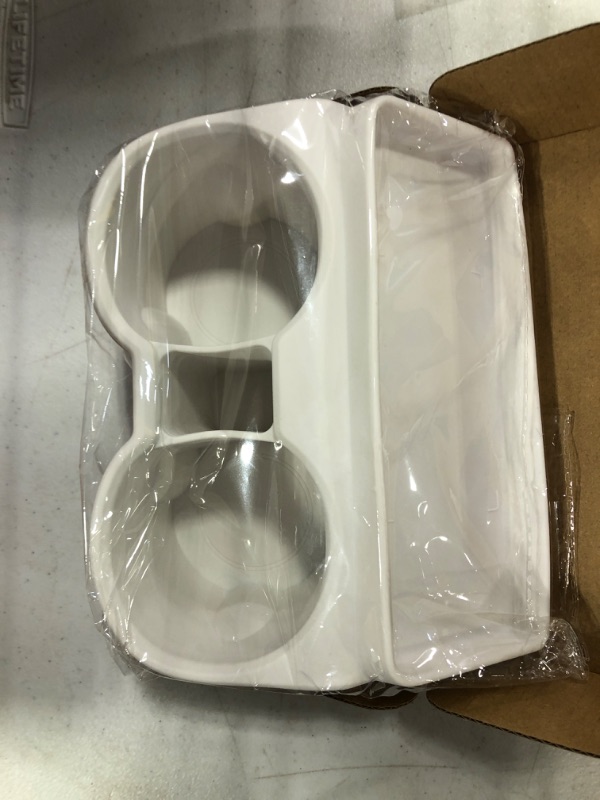 Photo 1 of Rislobx Tesla Model 3 Model Y Cup Holder Insert Center Console Water Cup Limit Clamp, Under Armrest Box Storage Tray Key Card Sunglasses Holder for Tesla Accessories (White) White Cup Holder