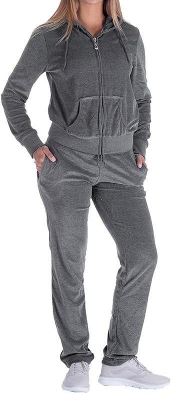 Photo 1 of Facitisu Women's Track Suit Set 2 Piece Velvet Sweatsuits Jogging Sweatshirt & Sweatpants Sport Wear outfits