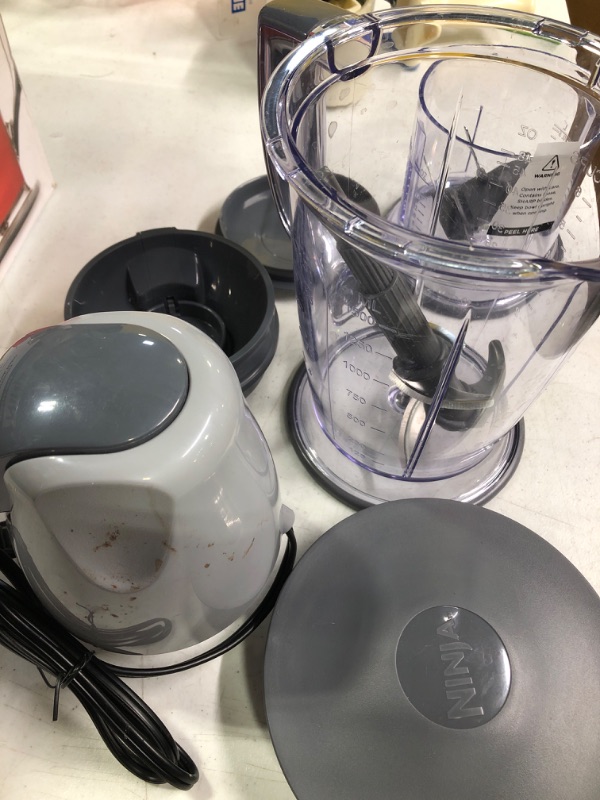 Photo 4 of Ninja QB900B Master Prep Food Processor Blender with 48 oz Pitcher & 16 oz Chopping Bowl, Perfect for Frozen Blending & Chopping, 400 Watts, Dishwasher Safe, Countertop, Grey Gray  ***** MISSING PARTS*****