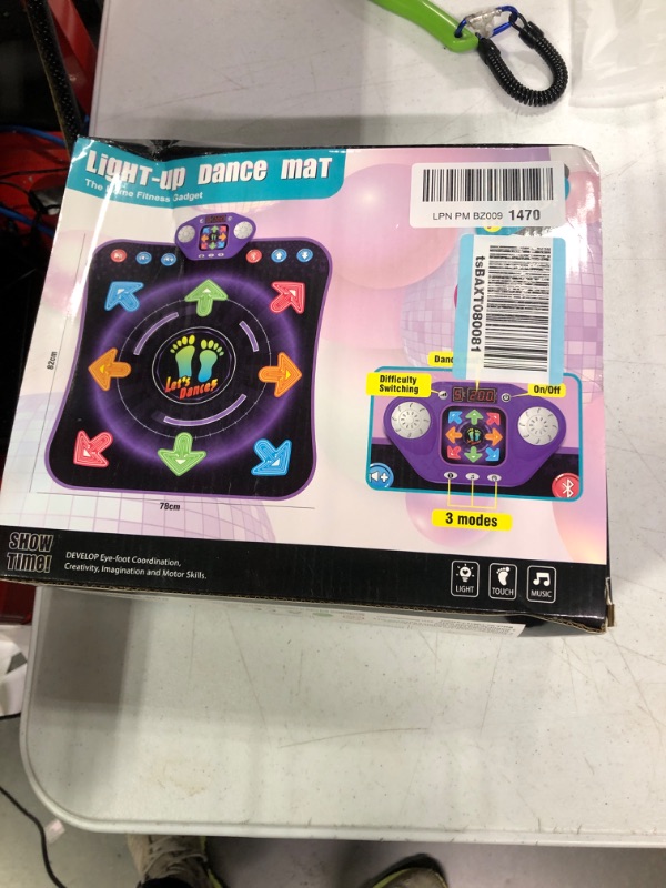 Photo 2 of Dance Mat Toys for 3-12 Years Old Girls - Light Up 8 Buttons with 7 Game Modes Step Floor Mat- Bluetooth & Built-in 8 Song Musical Mat - Dance Toy Gifts for Girls Boys Kids Age 4-7 8-12 Purple