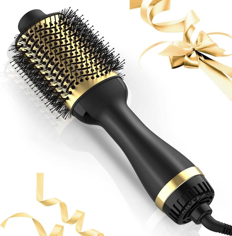 Photo 1 of Hair Dryer Brush Blow Dryer Brush in One, One-Step Hair Dryer and Volumizer, Negative Ion Ceramic Brush Blow Dryer Styler, Hair Brush Dryer for 120 Volt USA outlets only (Gold)