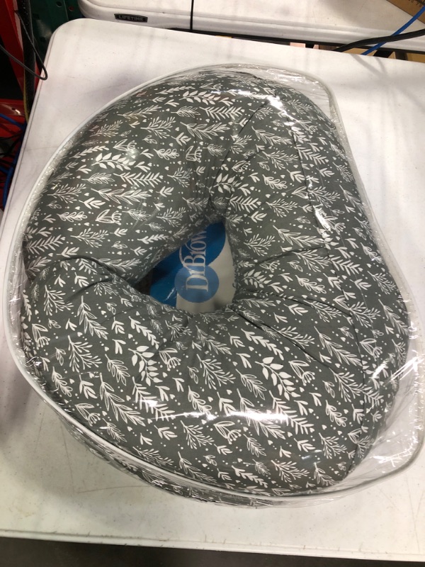 Photo 1 of Dr. Brown's Breastfeeding Pillow with Removable Cover for Nursing Mothers, Machine Washable, Cotton Blend, Gray Breastfeeding Pillow, Gray