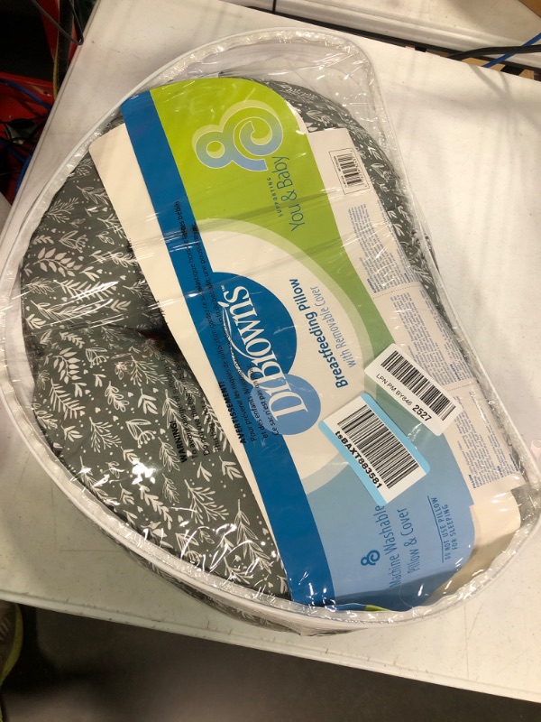 Photo 1 of Dr. Brown's Breastfeeding Pillow with Removable Cover for Nursing Mothers, Machine Washable, Cotton Blend, Gray Breastfeeding Pillow, Gray