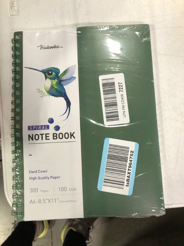 Photo 2 of HIUKOOKA Spiral Notebook Journal- A4 College Ruled Notebook 300 Pages, 8.5" x 11" Notebook for Work, Hardcover Notebook 100gsm Thick Paper, A4 Journals For Writing, Note taking(Dark green) Dark green A4 Ruled