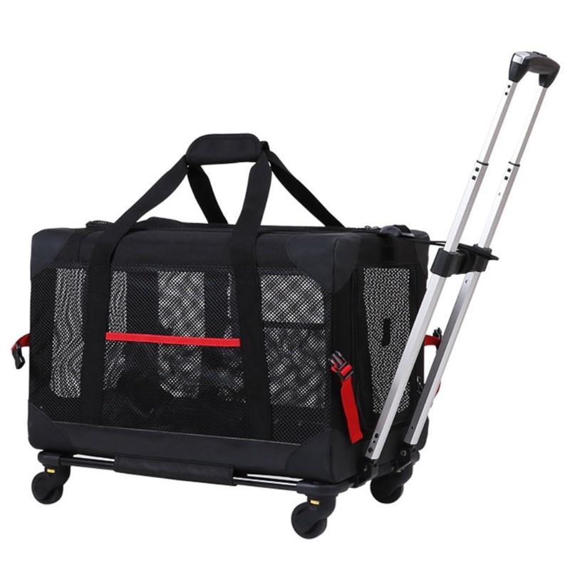 Photo 1 of ****MISSING ROLLING HANDLE**** 
Dog Strollers for Small Dogs/Cats Transport Travel Box, Roller Cat/Dog Travel Carrier Bag Pet Trolley Case Detachable Trolley Bag Portable Car Seat Puppy Dog Cat Suitcase (Color : Black)