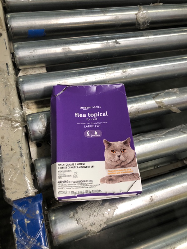 Photo 1 of Amazon Basics Flea Topical for Large Cats (Over 9 pounds), 6 Count