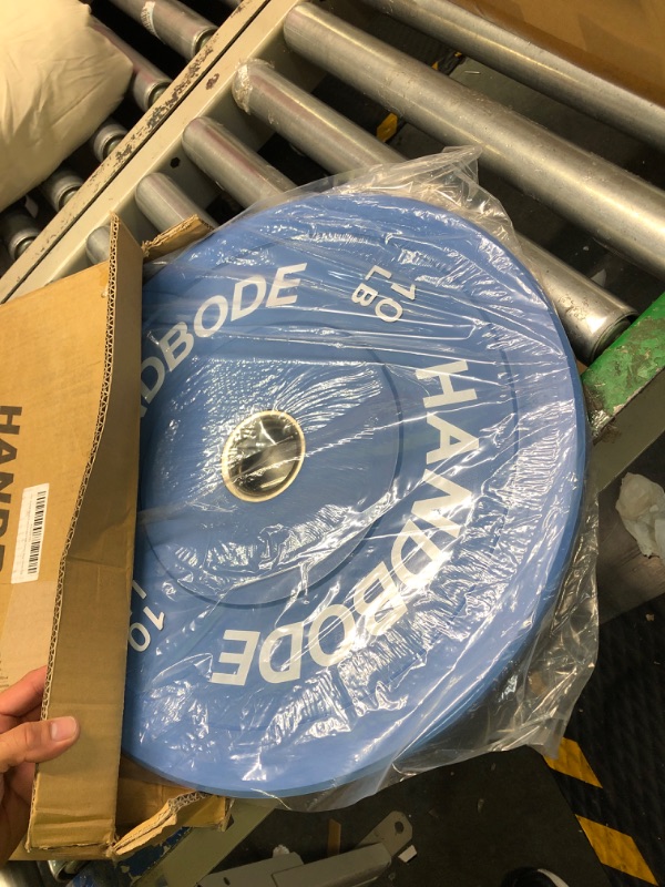 Photo 3 of *ONLY ONE* Handbode Bumper Plates Olympic Weight Plates, Colored Rubber plate for Weight Lifting and Strength Training 10LB