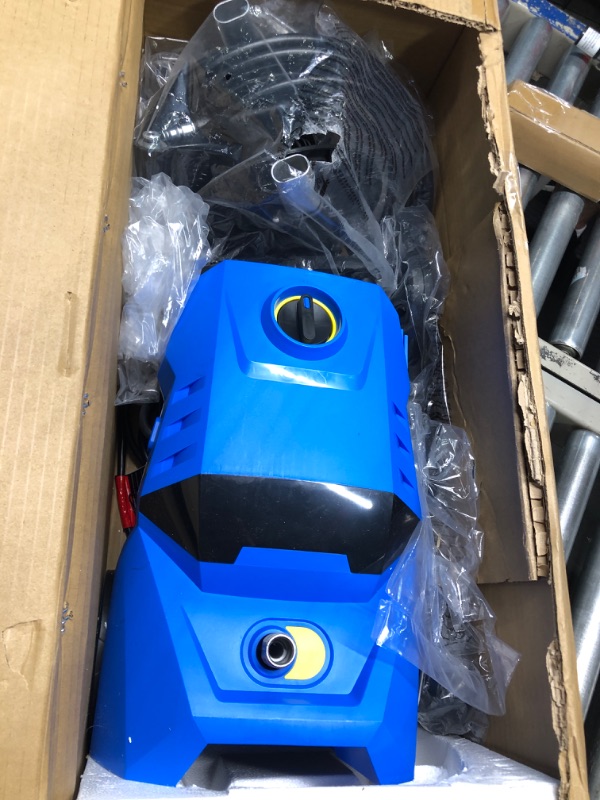 Photo 3 of 4000PSI Electric Pressure Washer, Huanherad 2024 Newest 4.0GPM Power Washer, 1/4” QC Steel Wand, 4 Nozzles and 33FT Extension Pressure Washer Hose Reel, for Cars/Fences/Driveways/Home/Patios (Blue)