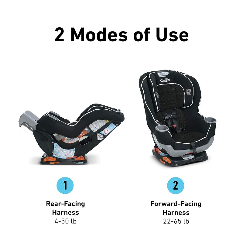 Photo 1 of Graco Extend2Fit Convertible Baby Car Seat, Rear and Forward Facing, Adjustable Extension Panel for Extra Legroom, Gotham 