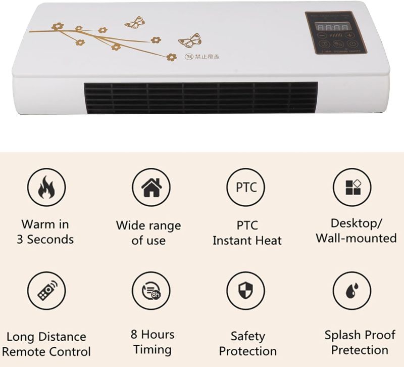 Photo 1 of Dual Use Smart Air Conditioner with Digital Display Remote Control, Cooling Heating Wall Hanging Air Conditioner US Plug 110V?Cooling air only fan, no compressor? 