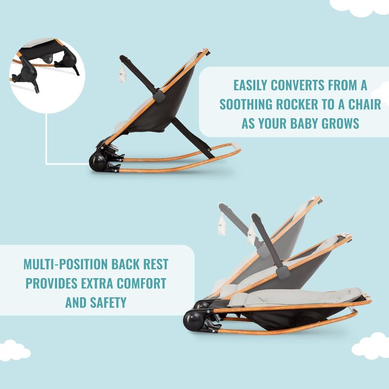 Photo 1 of Dream on Me Rock With Me 2-in-1 Baby Rocker and Stationary Seat, Baby Rocker Seat for Infant with Removable Toy Bar, Baby Rocker Chair with Soothing Music & Vibration, 0-6 Months, Upto 20 Lbs