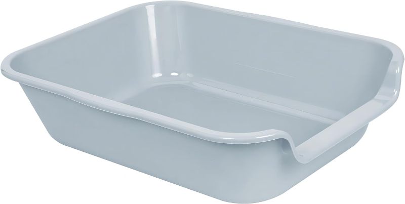 Photo 1 of 1 Pack Extra Large Dog Litter Box Pan Tray (ABS Material), Low Entry Jumbo Senior Litter Boxes for Multiple Kitten Big Cats, Pet Safe Indoor Dog Potty (Light Gray, 20" L x 15" W)