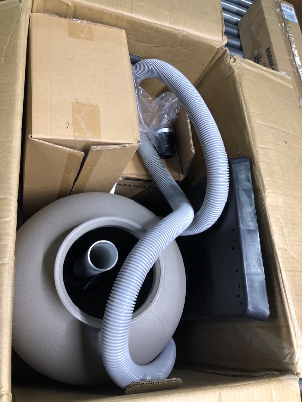 Photo 3 of *** NOT FUNCTIONAL**** SELLING AS PARTS***
 HYDROTOOLS 14 Inch Sand Filter Combo Set & JED Pool Tools 45-400 Thru-The-Wall Skimmer & Complete Accessory Kit, White