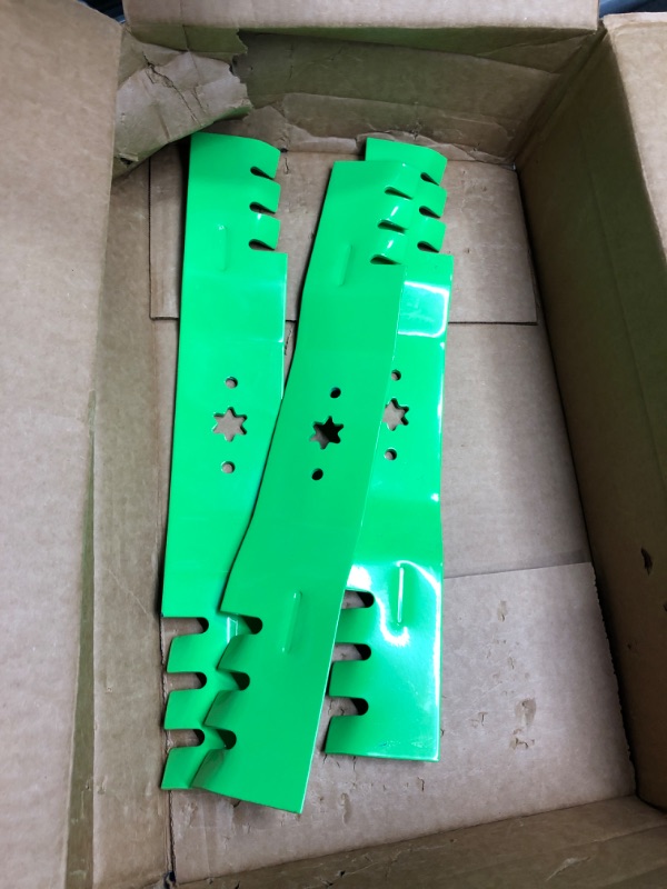Photo 1 of 8TEN LawnRAZOR Mower Blade Set for MTD Cub Cadet RZT Troy Bilt 942-04053C 942-04053X 50 inch Decks (Toothed Mulching)