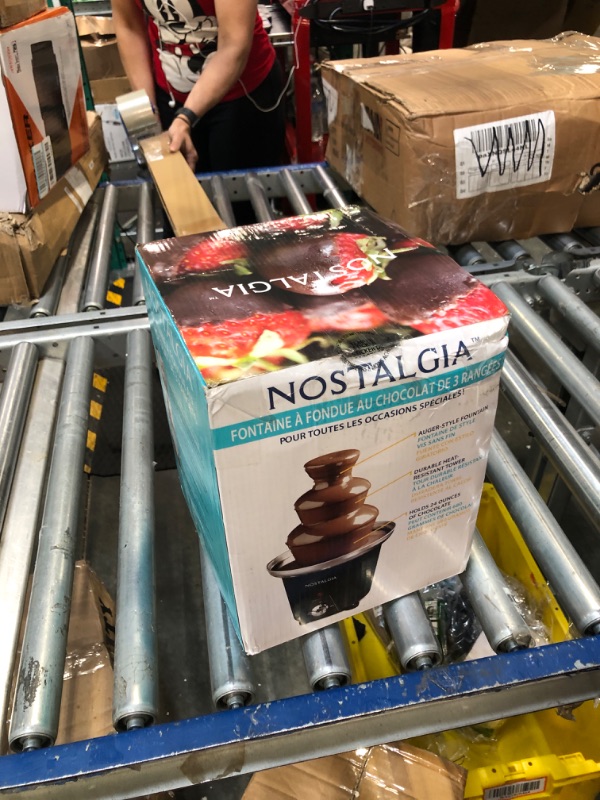 Photo 2 of **USED** Nostalgia Electric Chocolate Fondue Fountain, 24-Ounce, 3-Tier Set, Fountain Machine for Cheese, Melting Chocolate, Liqueurs, Black