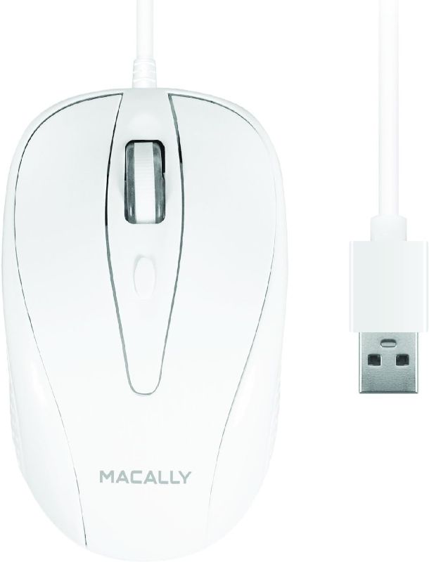 Photo 1 of Macally USB Wired Mouse with 3 Button, Scroll Wheel, & 5 Foot Long Cord, USB Mouse for Laptop and Desktop, Computer Mouse Wired Compatible with Apple Macbook, iMac, Mac Mini, Windows PC, & Chromebook
