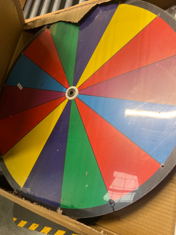 Photo 3 of 24 Inch Dual Use Spinning Prize Wheel 14 Slots Color Tabletop and Floor Roulette Wheel of Fortune, Spin The Wheel with Dry Erase Marker and Eraser Win The Fortune Spinner Game for Carnival Trade Show 24 Inch Adjustable Heavy Duty Prize Wheel