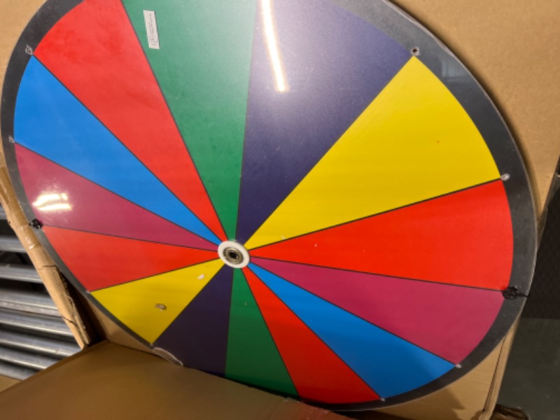 Photo 3 of 24 Inch Dual Use Spinning Prize Wheel 14 Slots Color Tabletop and Floor Roulette Wheel of Fortune, Spin The Wheel with Dry Erase Marker and Eraser Win The Fortune Spinner Game for Carnival Trade Show 24 Inch Adjustable Heavy Duty Prize Wheel