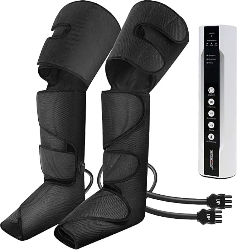 Photo 1 of CINCOM Leg Massager for Circulation and Pain Relief, Air Compression Foot Leg Calf Thigh Massage, Full Leg Massager 3 Modes 3 Intensities 2 Extenders, Gift for Mom Dad
