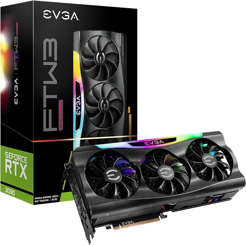 Photo 1 of EVGA GeForce RTX 3090 FTW3 Ultra Gaming, 24GB GDDR6X, iCX3 Technology, ARGB LED, Metal Backplate, 24G-P5-3987-KR
