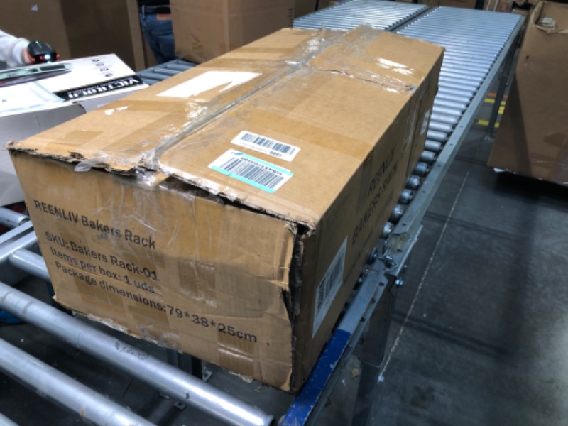 Photo 1 of 5-Tier Bakers Rack with Power Outlet, Microwave Stand, Bread Rack Coffee Stand, Kitchen Storage Rack with 8 Hooks, Kitchen Shelves for Spices, Pots and Pans, White White-5-Tier