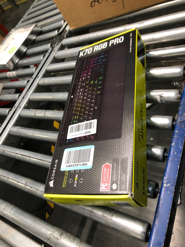 Photo 2 of Corsair K70 RGB PRO Wired Mechanical Gaming Keyboard (CHERRY MX RGB Speed Switches: Linear and Rapid, 8,000Hz Hyper-Polling, PBT DOUBLE-SHOT PRO Keycaps, Soft-Touch Palm Rest) QWERTY, NA - Black Cherry Speed- Fast K70 RGB PRO Black