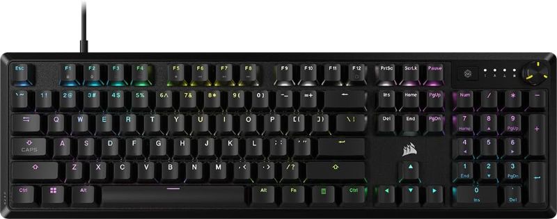 Photo 1 of CORSAIR K70 CORE RGB Mechanical Gaming Keyboard - Pre-lubricated Corsair MLX Red Linear Keyswitches - Sound Dampening - Media Control Dial - iCUE Compatible - QWERTY NA Layout - Black
