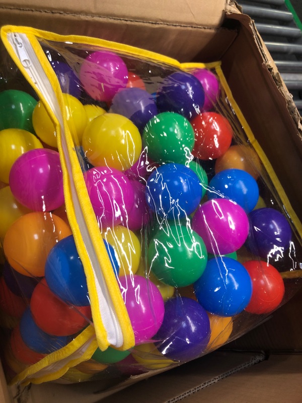 Photo 1 of 200 Ball Pit Balls for Kids – Plastic Ball Refill Pack for Kids | Phthalate and BPA Free Non-Toxic Plastic Ball Pack | Reusable Storage Bag with Zipper – Sunny Days Entertainment