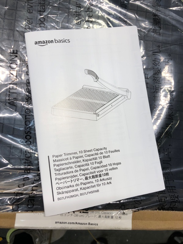 Photo 1 of Amazon Basics Paper Trimmer - 15-Inch Blade, 10 Sheet Capacity 15" Paper Trimmer