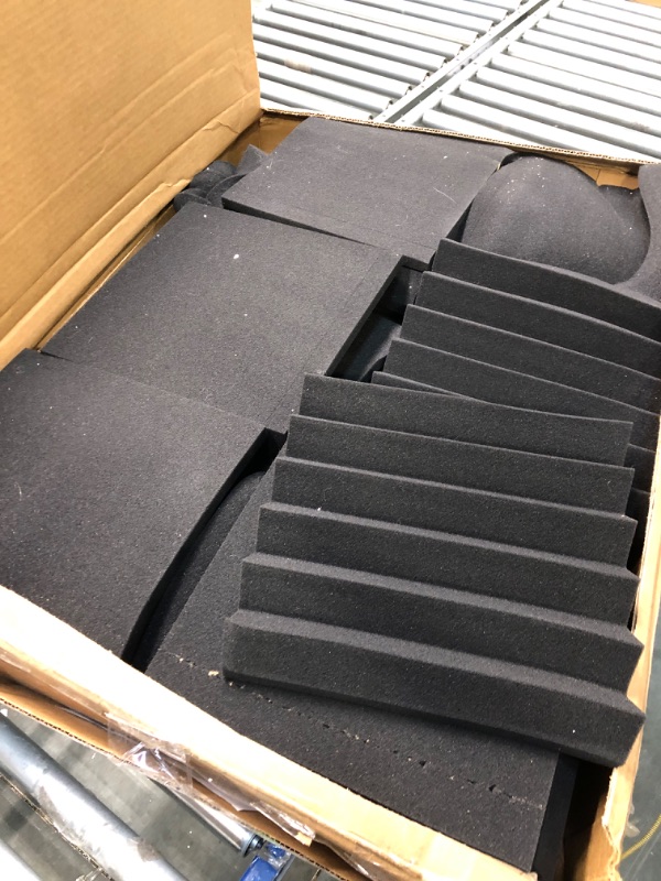 Photo 2 of 24 Pack Acoustic Panels,2" x 12" x 12"Sound Proof Foam Panels for Wall,Fireproof Absorbing Noise Cancelling Panels,to Absorb Noise and Eliminate Echoes. (24 black)