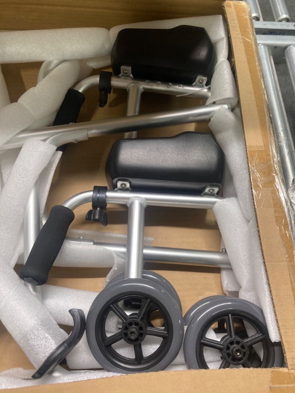 Photo 1 of Foldable Stand Up Walker - Height Adjustable Aluminum Walkers, Standard Walkers for Seniors,Elderly, Handicap, Disabled with Removable Armrest Pad