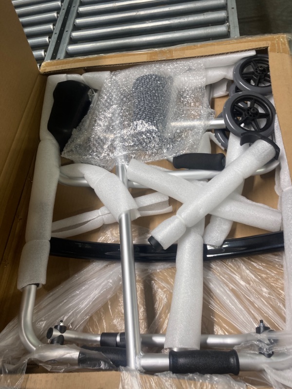 Photo 1 of Foldable Stand Up Walker - Height Adjustable Aluminum Walkers, Standard Walkers for Seniors,Elderly, Handicap, Disabled with Removable Armrest Pad